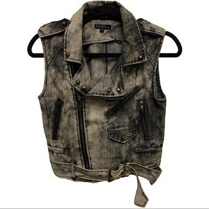 Metal Studded Denim Vest